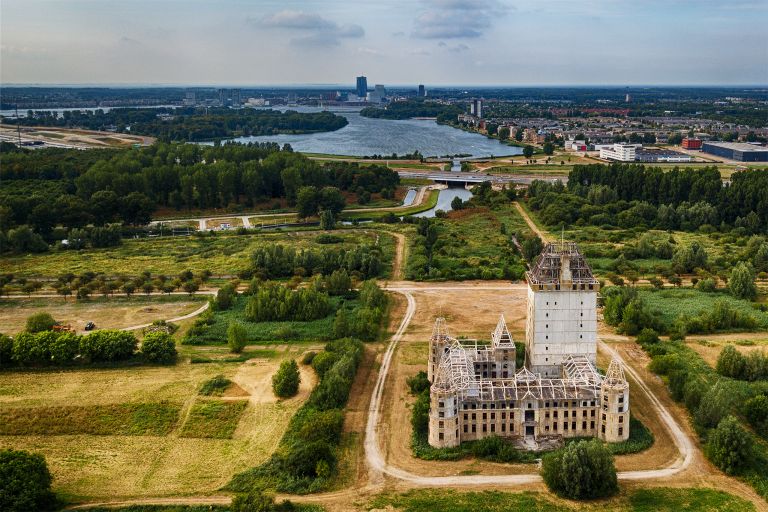 Almere Castle from my drone on a cloudy day