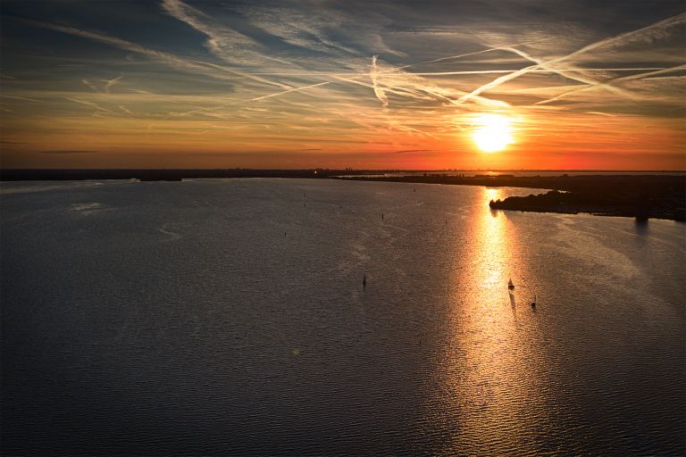 Lake Gooimeer from my drone during sunset