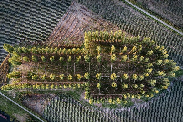 De Groene Kathedraal at sunset from my drone