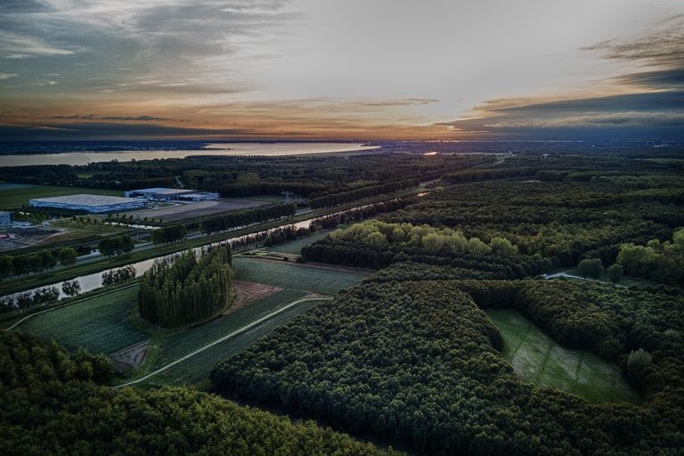 De Groene Kathedraal at sunset from my drone