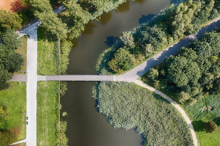 Top-down drone picture of Beatrixpark in Almere