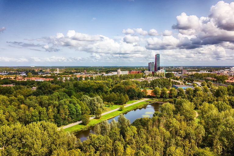 Beatrixpark and Almere city centre from my drone