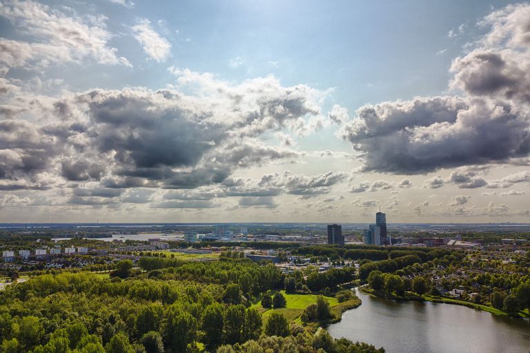 Drone picture from Leeghwaterplas in Almere