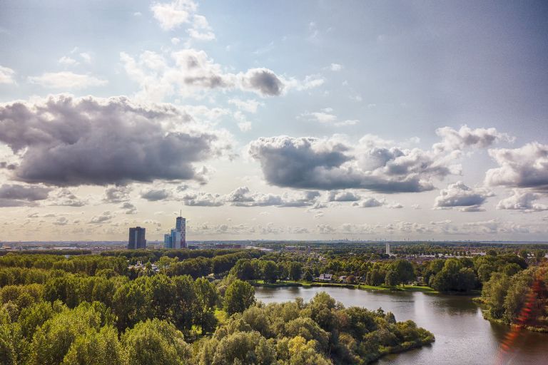 Drone picture of Hanny Schaftpark in Almere