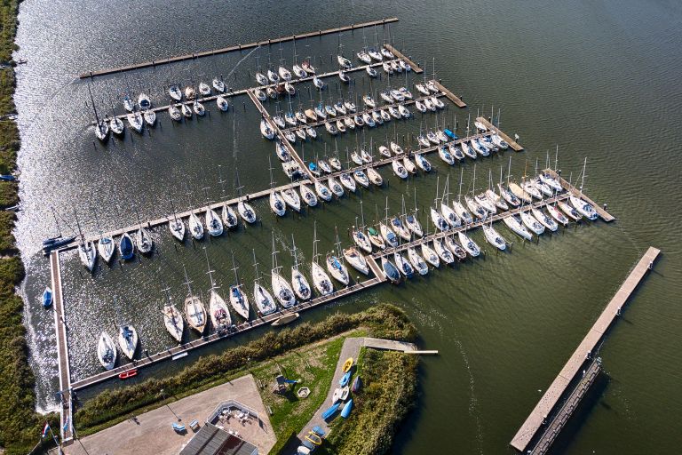 Oostvaardersdiep marina from above