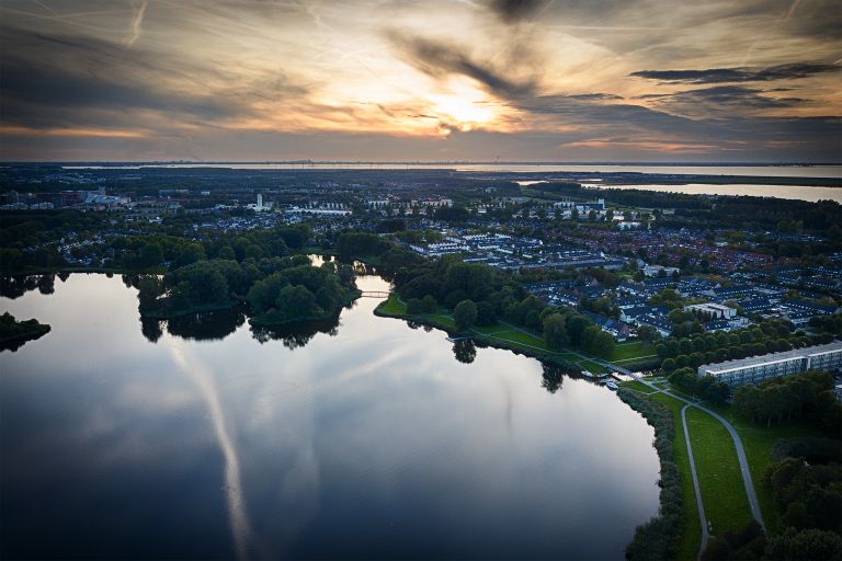 Lake Leeghwaterplas during sunset