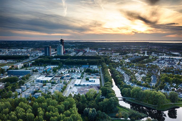 Almere from my drone during sunset