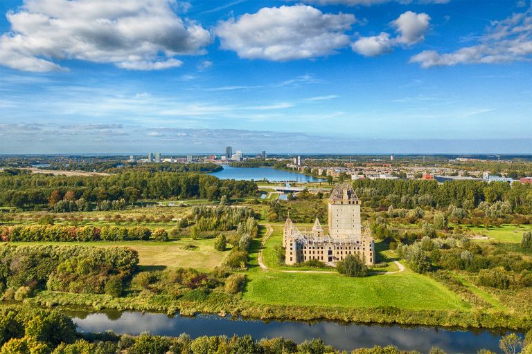 Drone overview picture of Almere castle