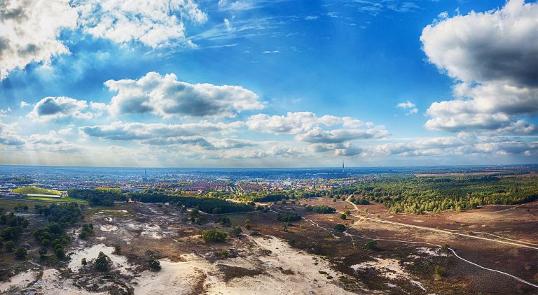 Drone panorama of Bussumerheide