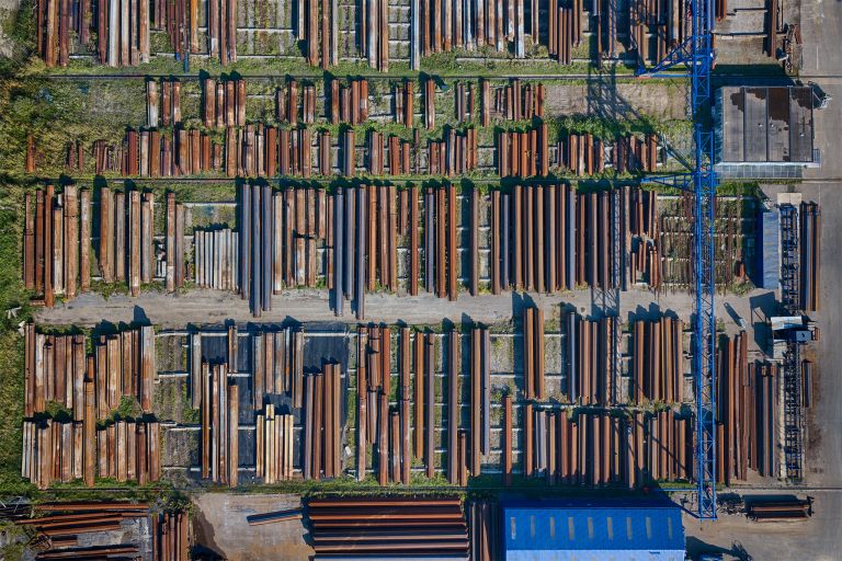 Sheet piling tetris from my drone