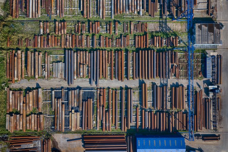 Sheet piling tetris from my drone