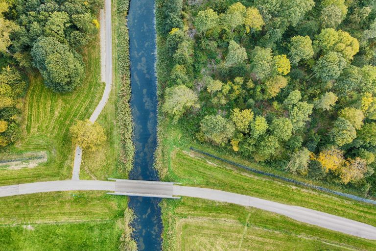 Bridge over a river, as seen from my drone