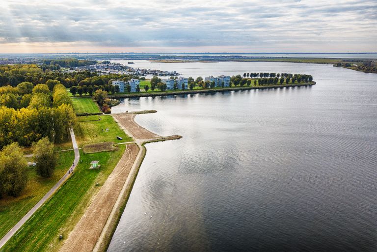 Noorderplassen by drone in autumn