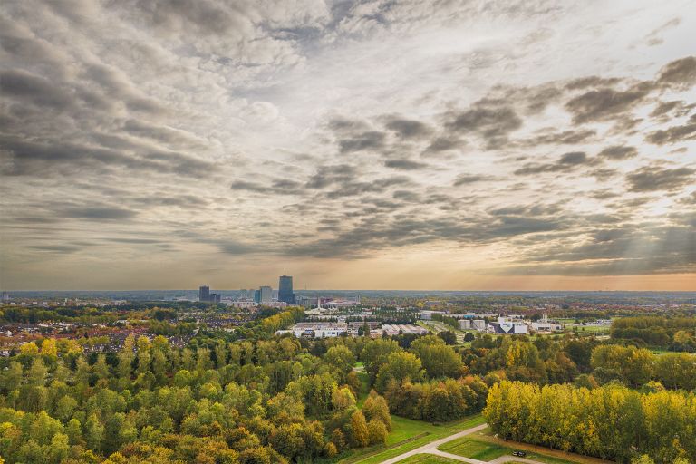 Almere by drone in autumn