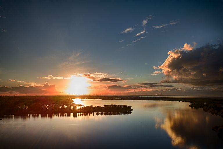 Drone sunset at Noorderplassen