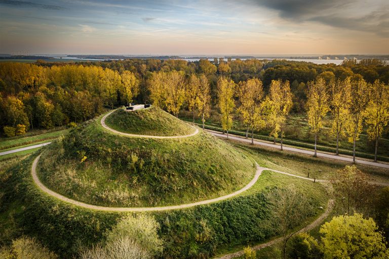 Almere-Boven during sunset in autumn