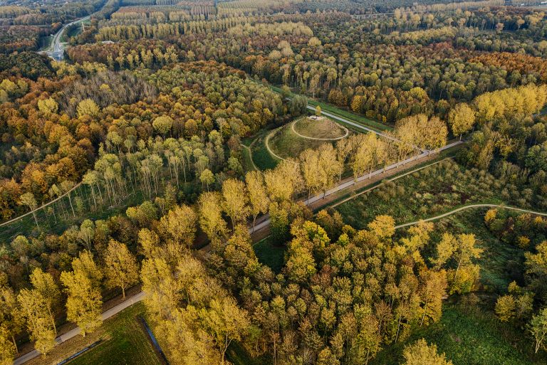 Autumn trees and Almere-Boven