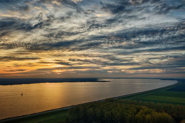 Lake Gooimeer during sunset