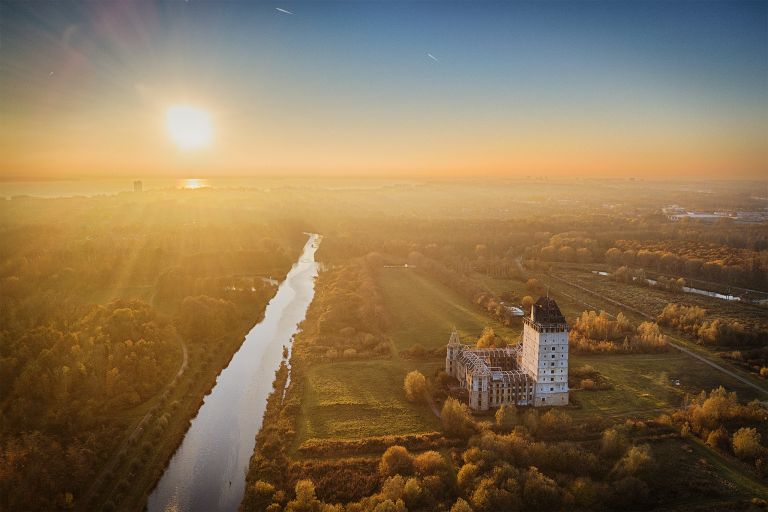 Almere castle drom my drone just before sunset