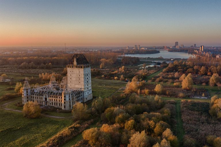 Almere castle during sunset