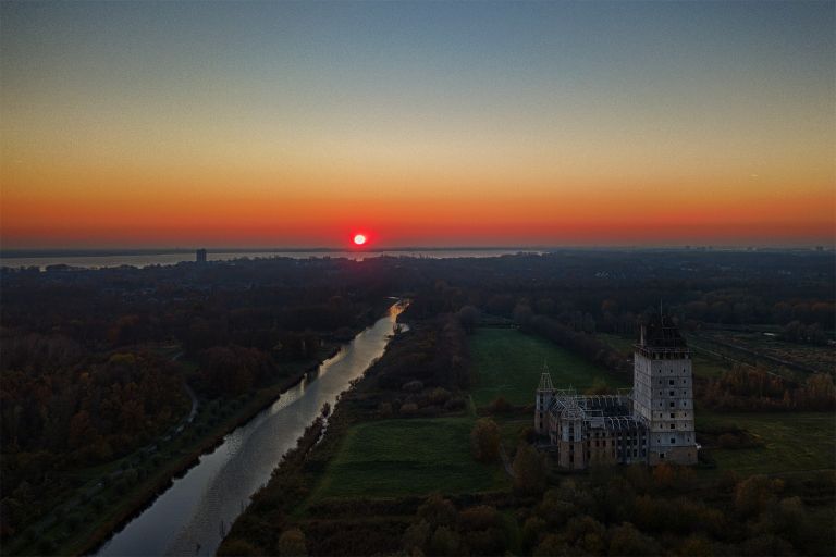 Sunset over Almere Castle