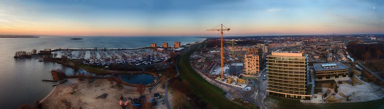 Drone panorama at Almeerderstrand