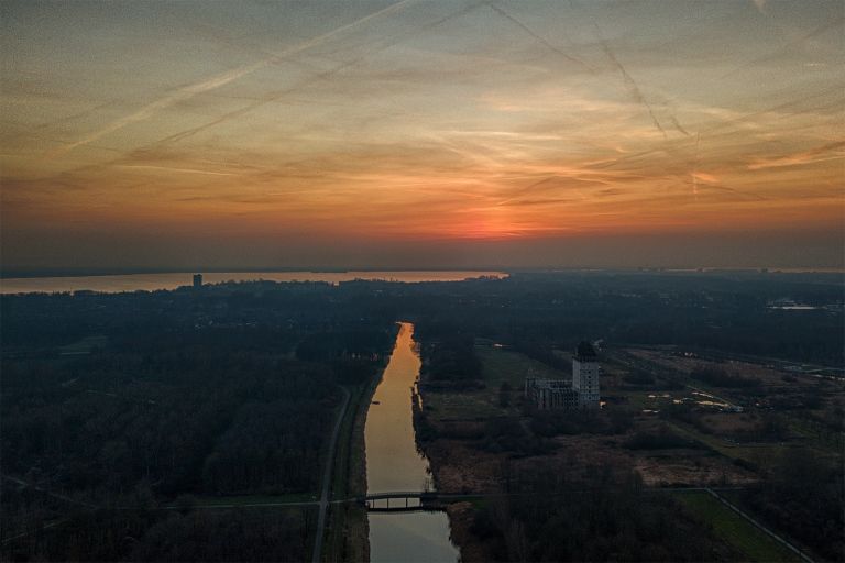 Orange sky after sunset