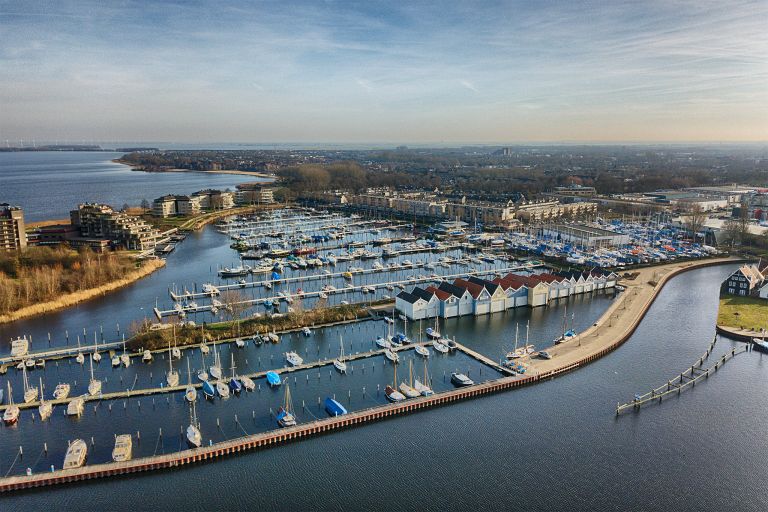 Empty Huizen marina from my drone