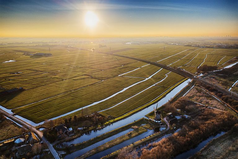 Flat Dutch landscape near Weesp