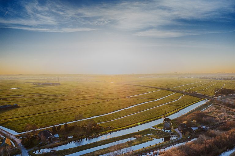 Sunny winter drone picture