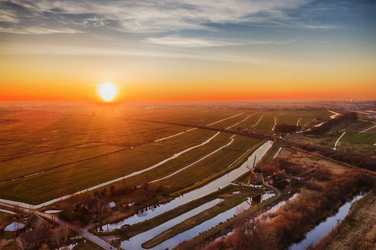 Sunset near Weesp from my drone