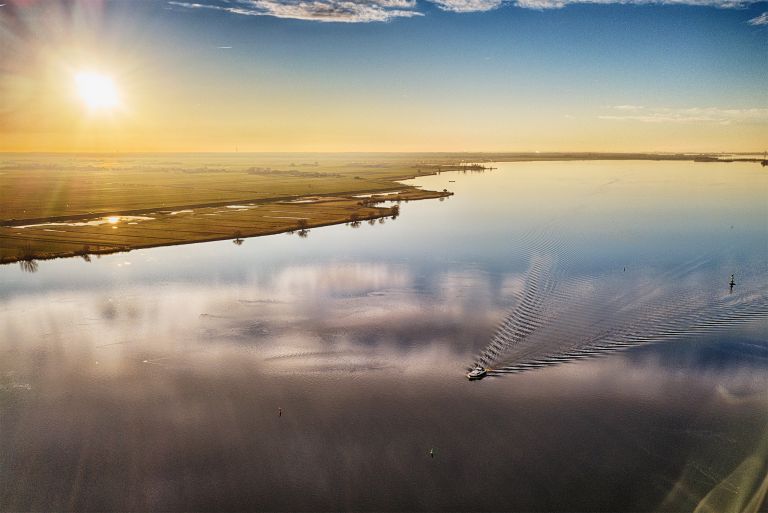 Ripples in the water of lake Eemmeer