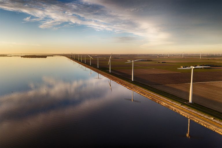 View of Flevoland province from the sky