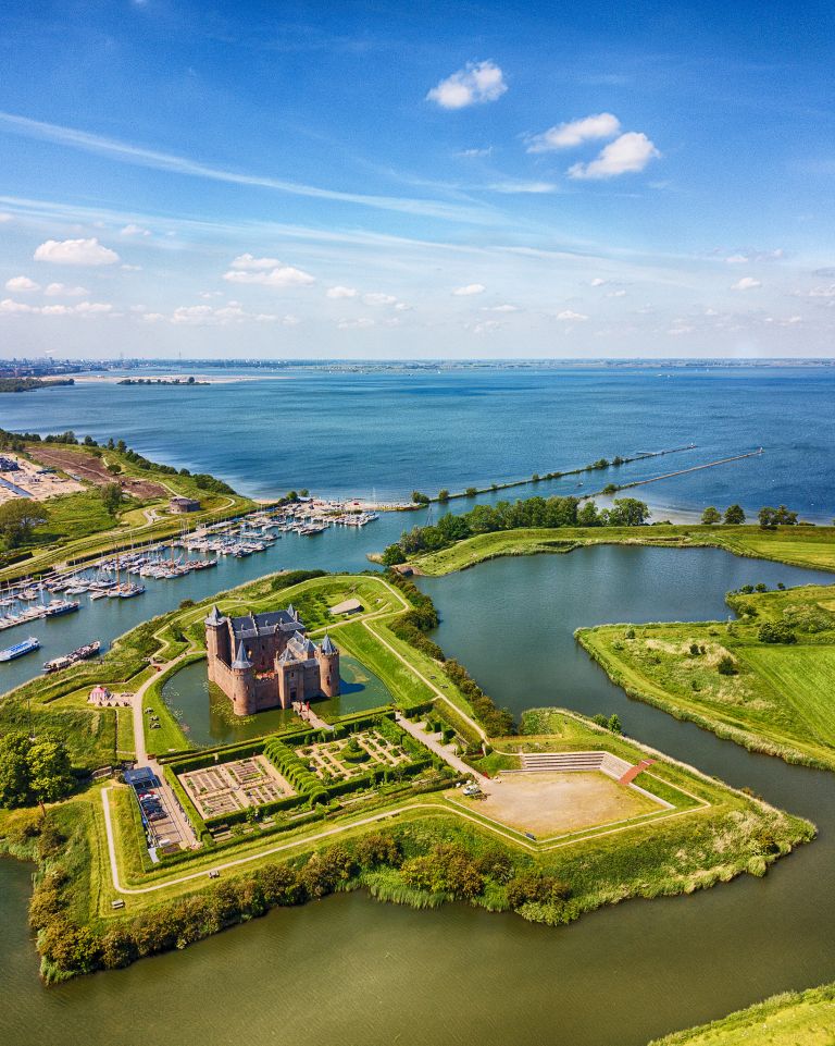 Muiderslot castle by drone