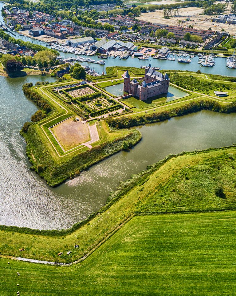 Muiderslot castle by drone
