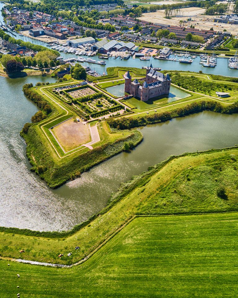 Muiderslot castle by drone