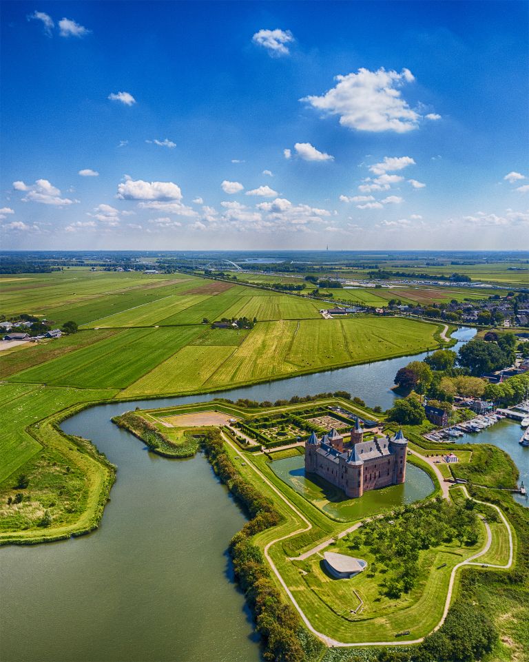 Muiderslot castle by drone