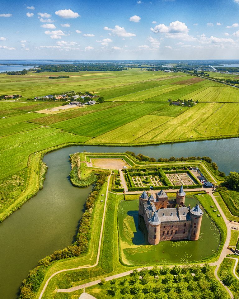 Muiderslot castle by drone