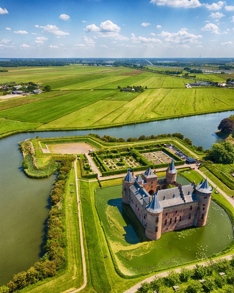 Muiderslot castle by drone