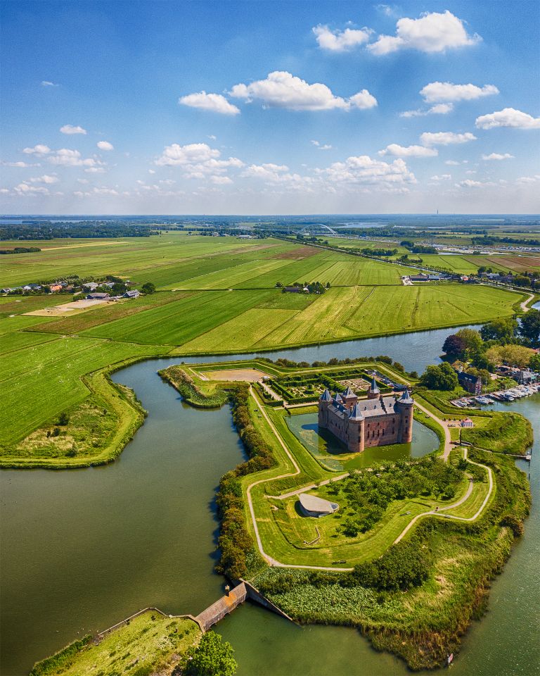 Muiderslot castle by drone