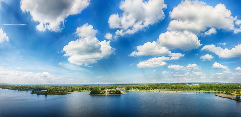 Lake Noorderplassen drone panorama