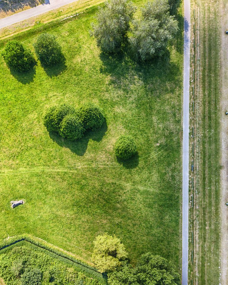 Top-down drone picture of Noorderplassen beach