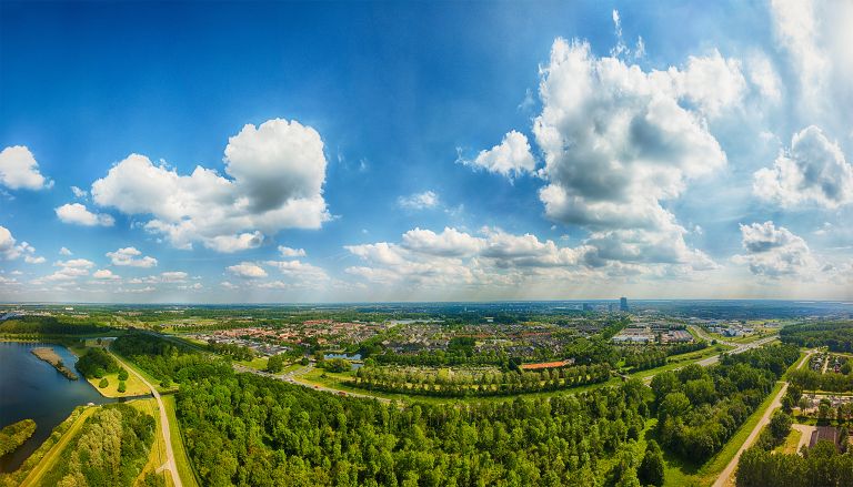 Drone panorama of Almere-Stad