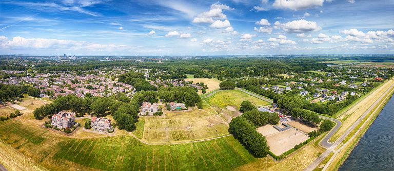 Drone panorama of Almere-Haven