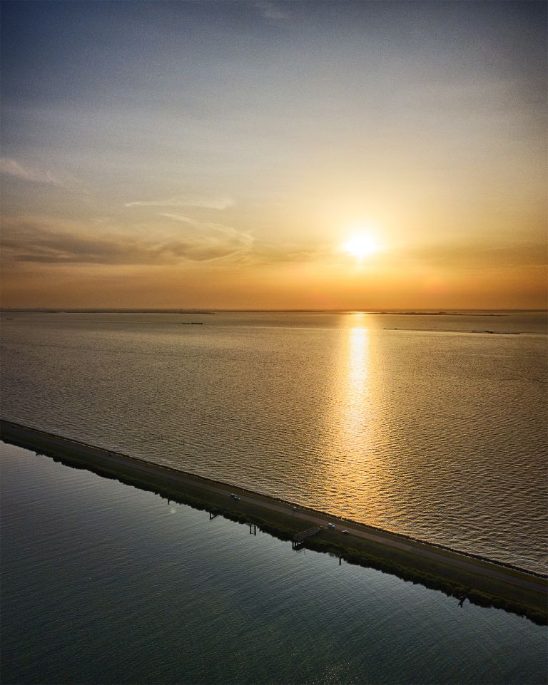 Oostvaardersdiep during sunset