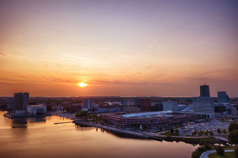 Almere city centre by drone