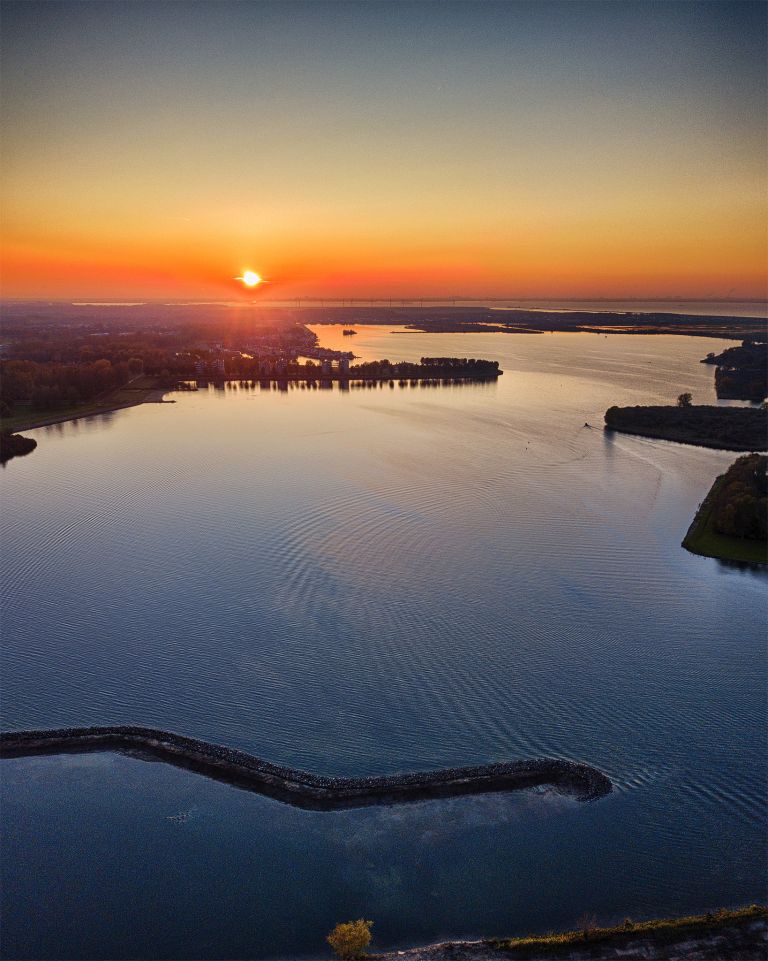 Lake Noorderplassen during sunset