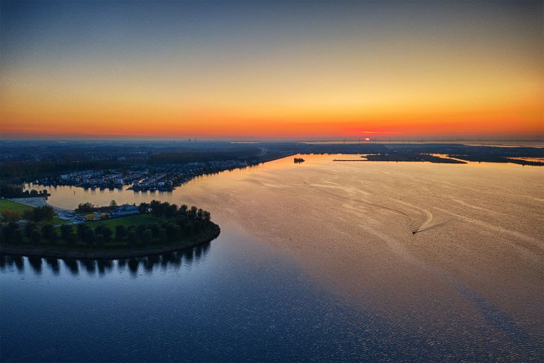 Lake Noorderplassen during sunset