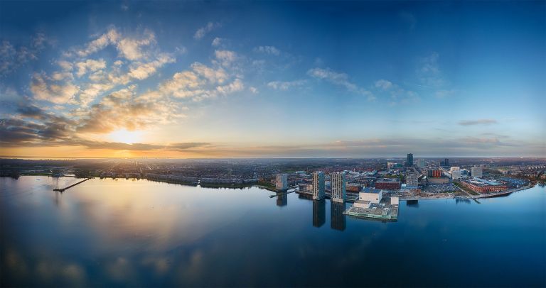 Lake Weerwater panorama from my drone during sunset