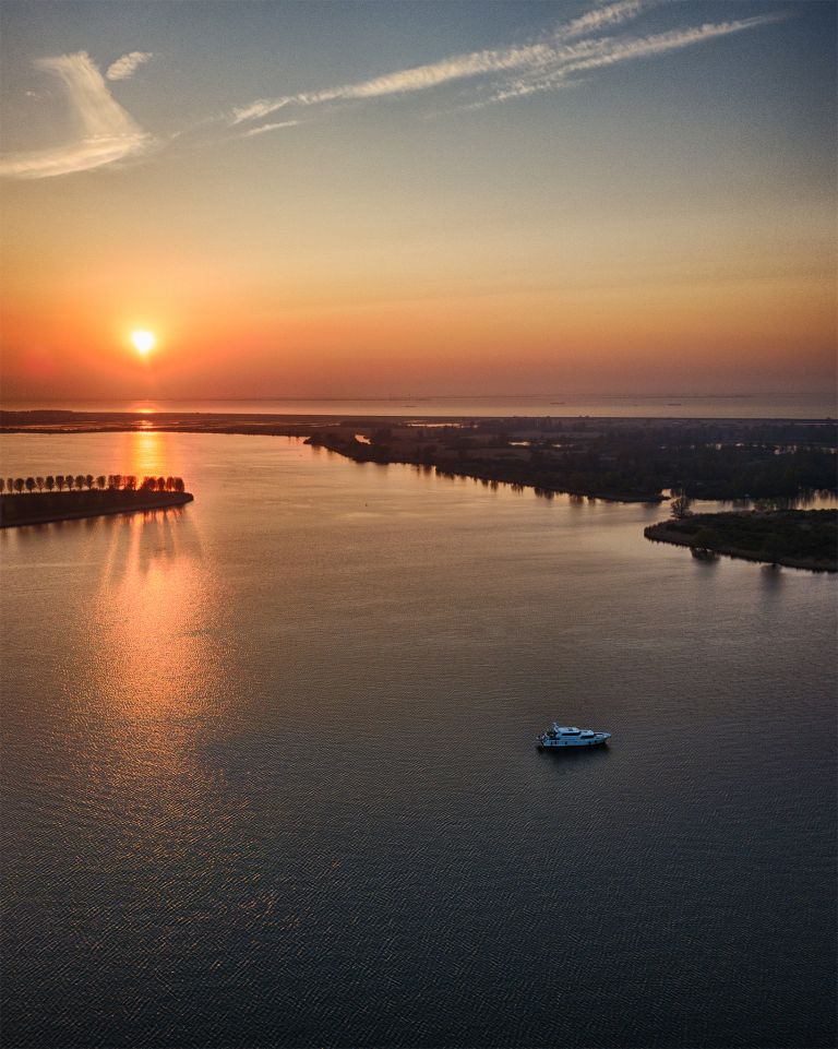 Sunset over lake Noorderplassen